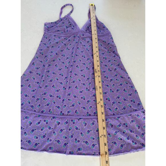 Y2K Victorias Secret Slip Dress Size M Purple Ditzy Floral Babydoll Fairy - Picture 11 of 12
